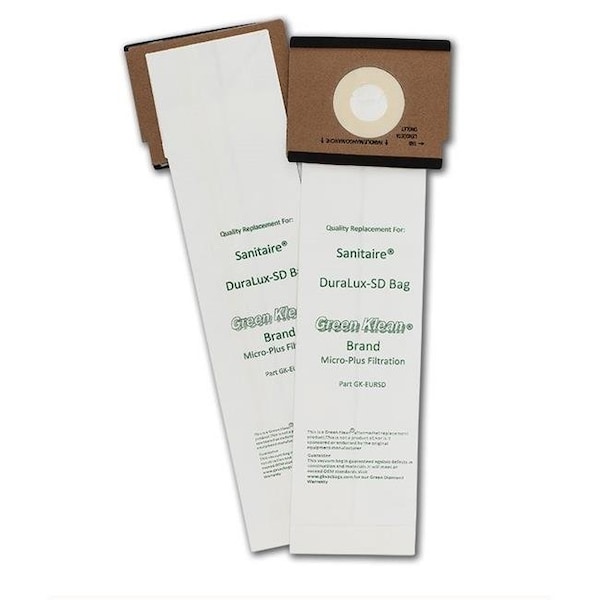 Green Klean Green Klean GK-EurSD Eureka Sanitare DuraLux SC9120; SC9150 & SC9180 Replacement Vacuum Bags - 10 per Case - Case of 10 GK-EurSD - main